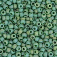 Miyuki rocailles Perlen 11/0 - Opaque glazed frosted turtle green 11-4699